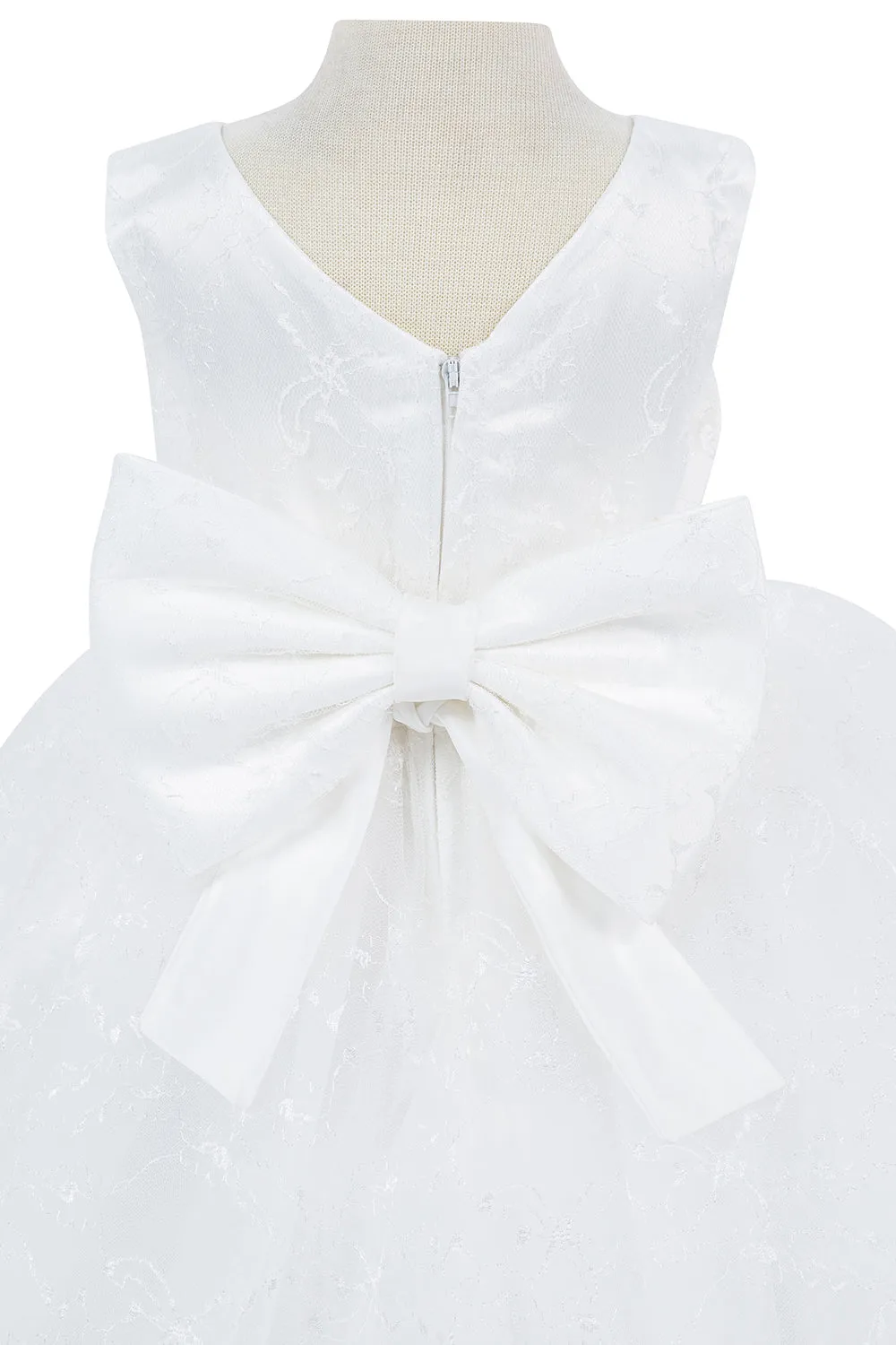 3D Flower Lace Satin Baby Dress by Cinderella Couture USA AS9140B