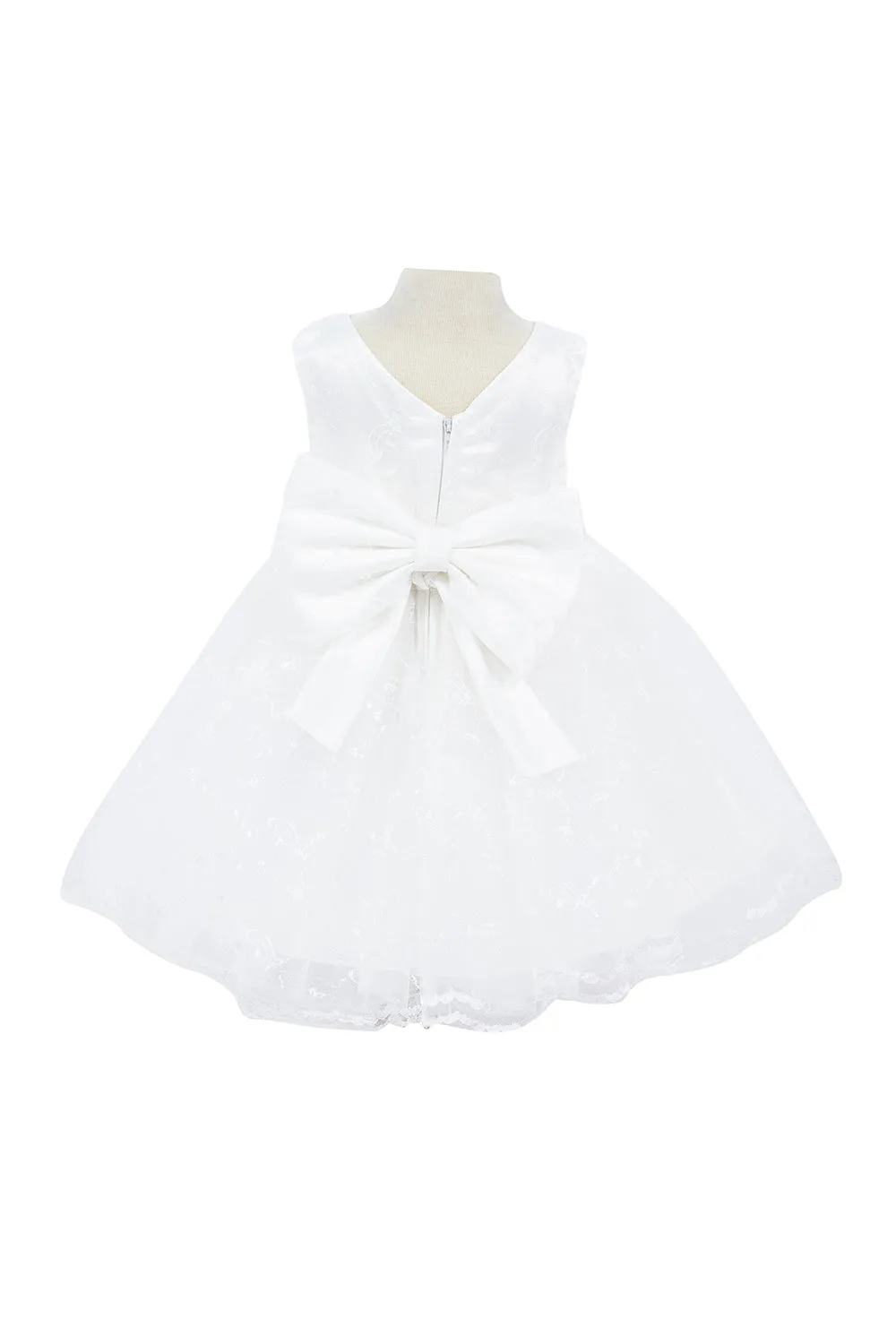 3D Flower Lace Satin Baby Dress by Cinderella Couture USA AS9140B