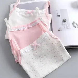 3pcs/lot Cartoon Design Teens Girls Tank Tops For Summer