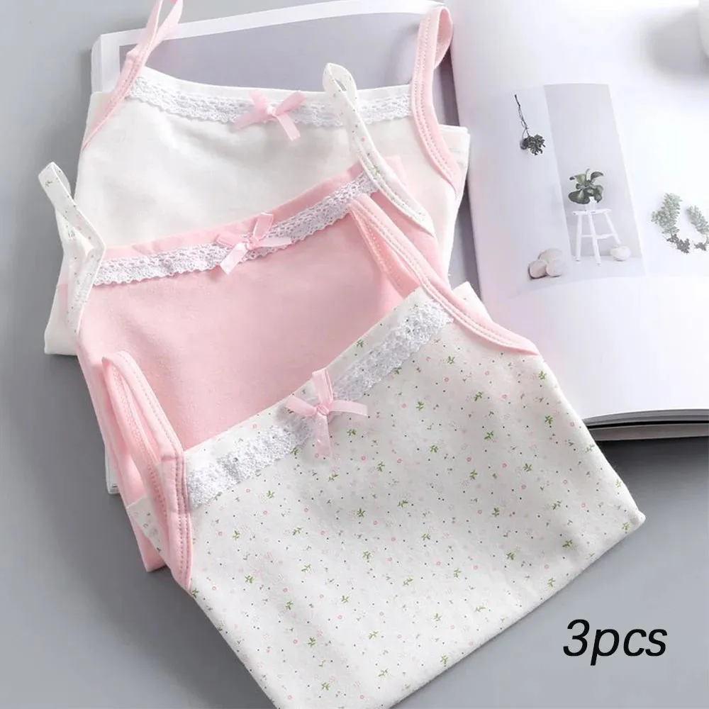 3pcs/lot Cartoon Design Teens Girls Tank Tops For Summer