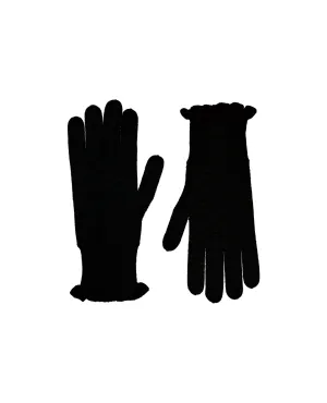 Allude Cashmere Frill Gloves in Navy