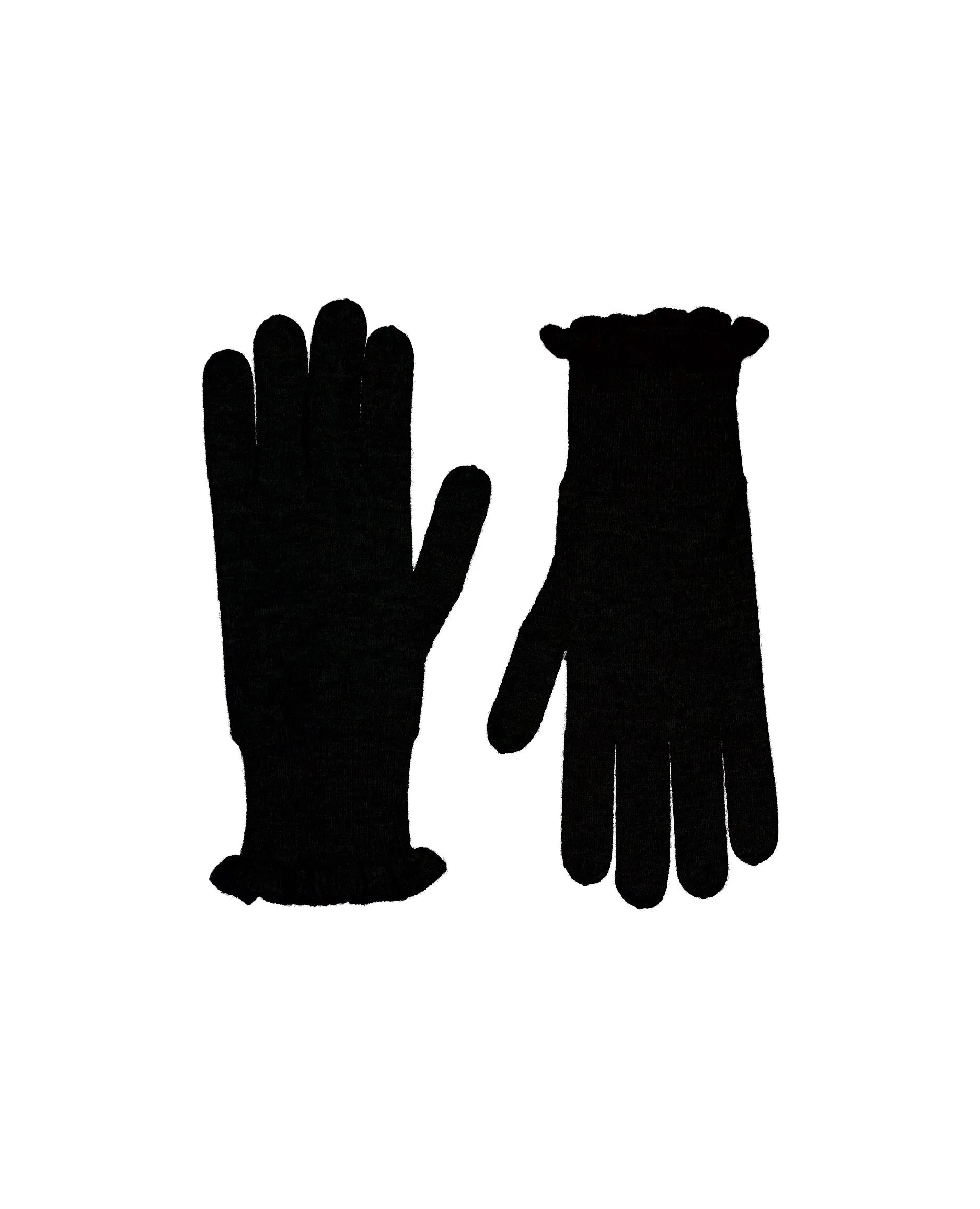 Allude Cashmere Frill Gloves in Navy