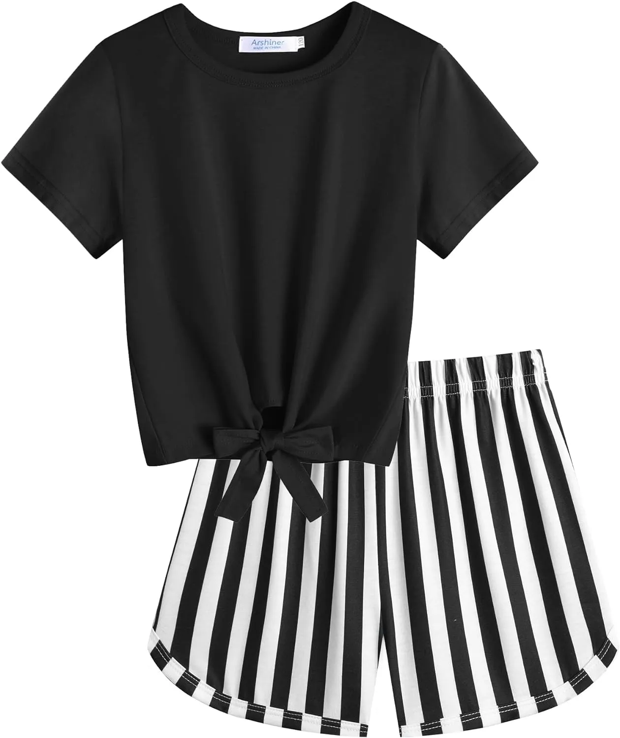 Arshiner Girls Shorts Set Kids 2Pcs Tie Dye Sport T-Shirt and Shorts Set