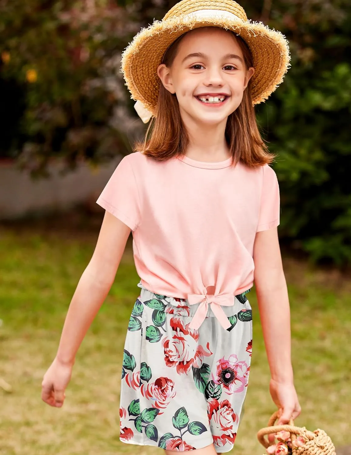 Arshiner Girls Shorts Set Kids 2Pcs Tie Dye Sport T-Shirt and Shorts Set