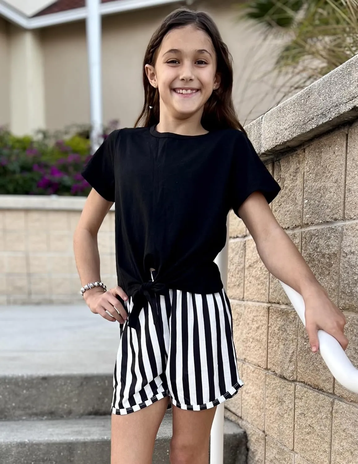 Arshiner Girls Shorts Set Kids 2Pcs Tie Dye Sport T-Shirt and Shorts Set