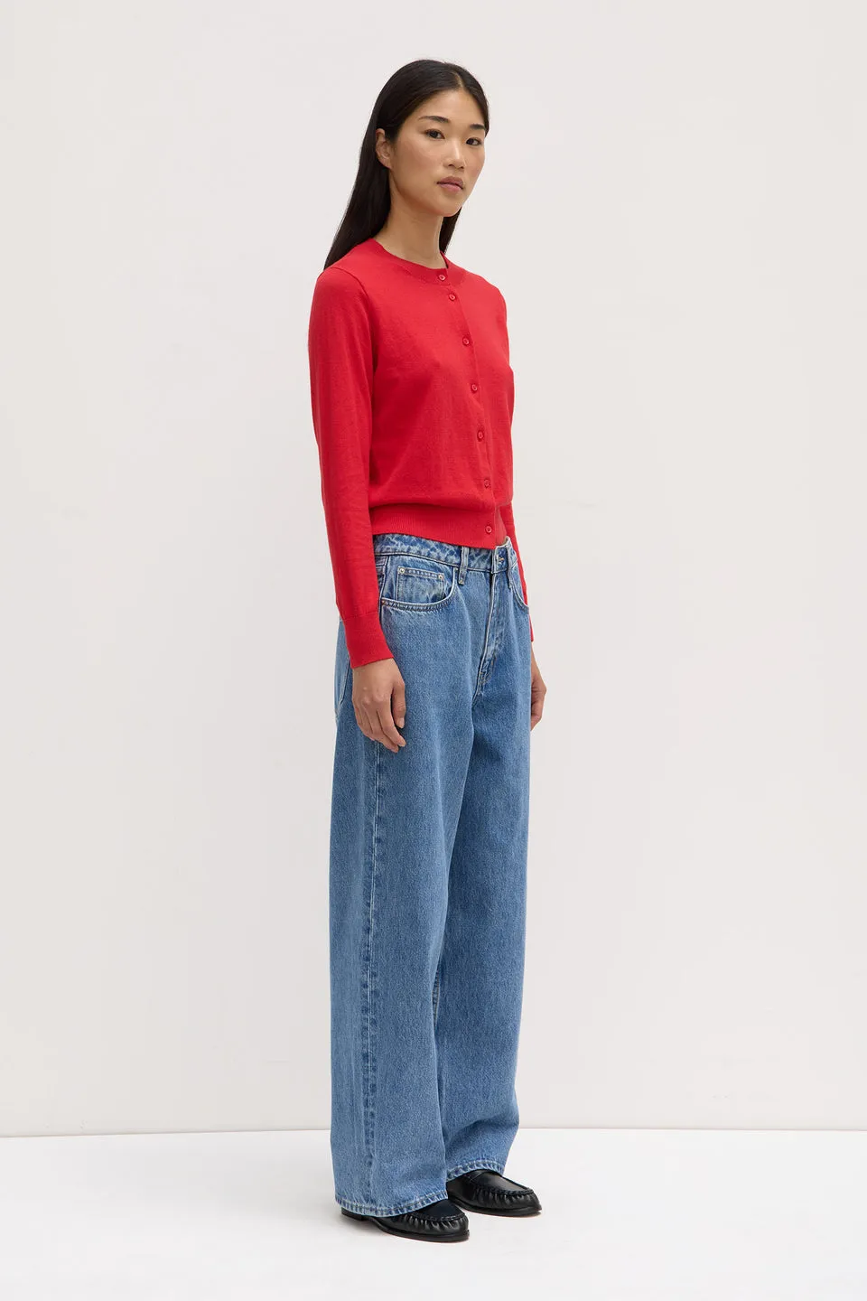 Assembly Label - Semra Cotton Cashmere Cardigan, Goji