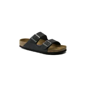Birkenstock Womens Black Arizona Soft Footbed Oiled Leather Sandal - 752483