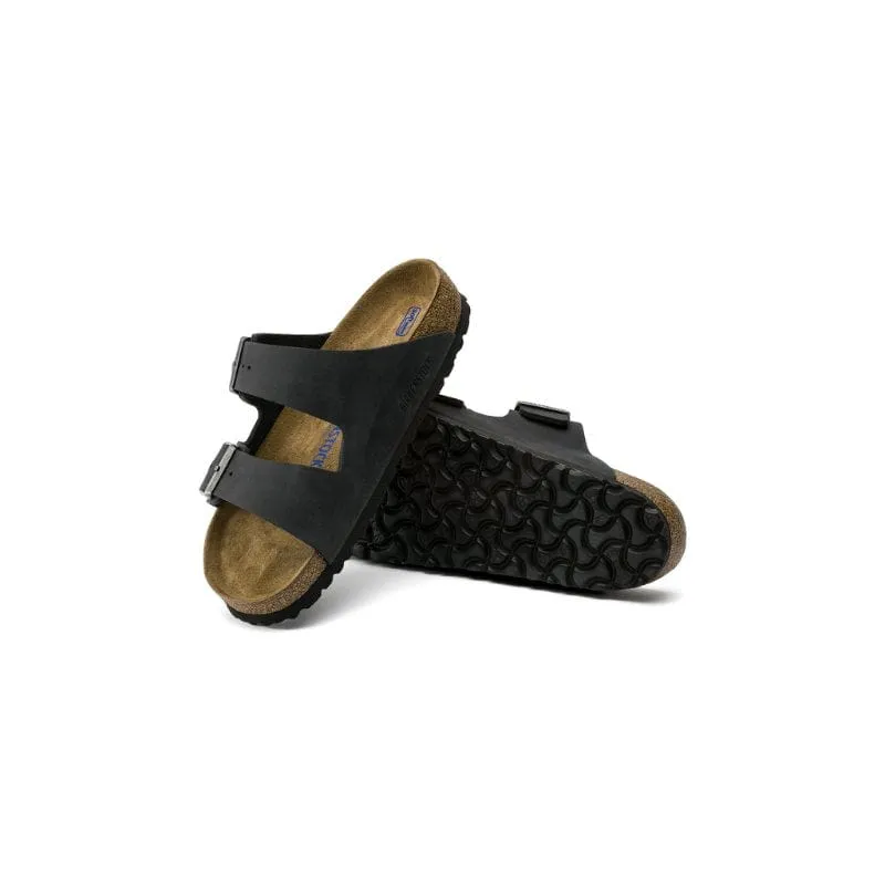 Birkenstock Womens Black Arizona Soft Footbed Oiled Leather Sandal - 752483