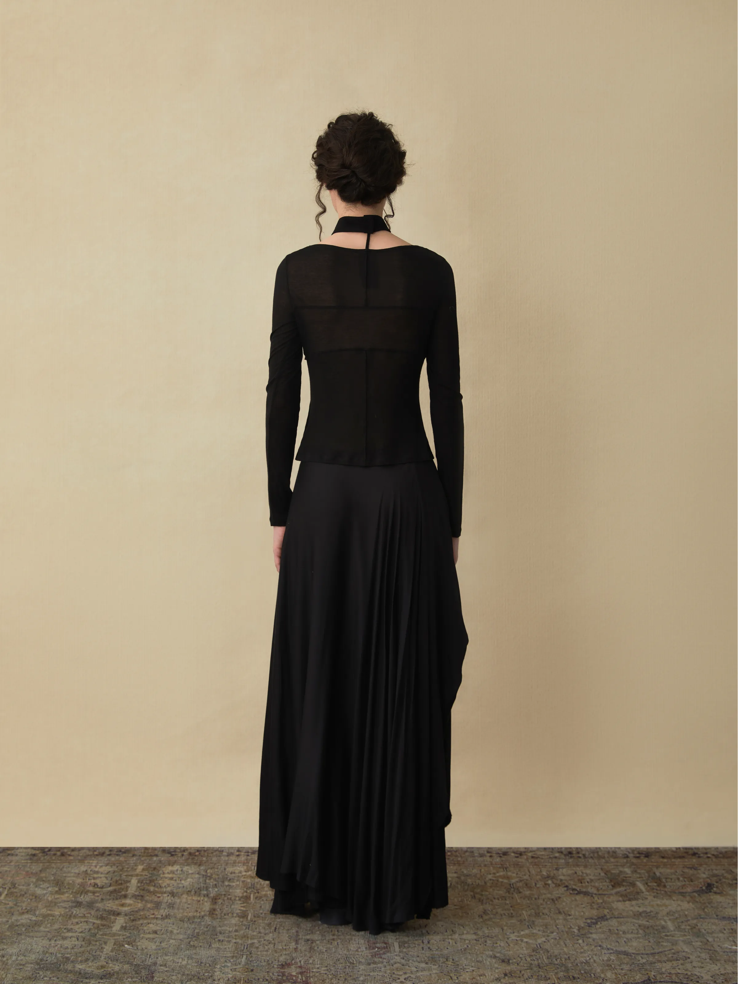 Black Staggered Layers Skirt