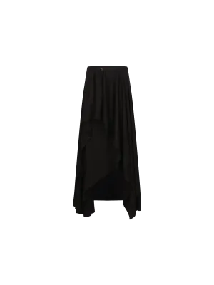 Black Staggered Layers Skirt