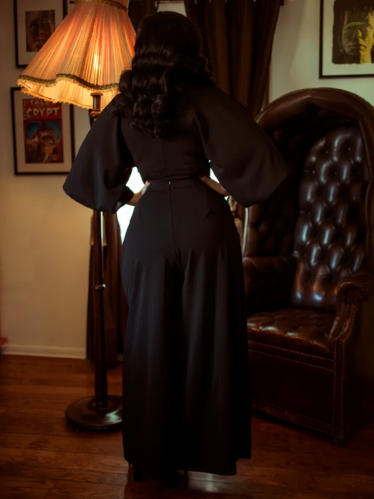 Black Widow Palazzo Pants in Black