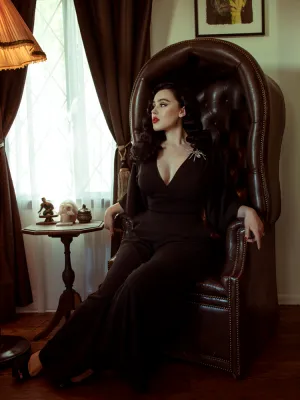 Black Widow Palazzo Pants in Black
