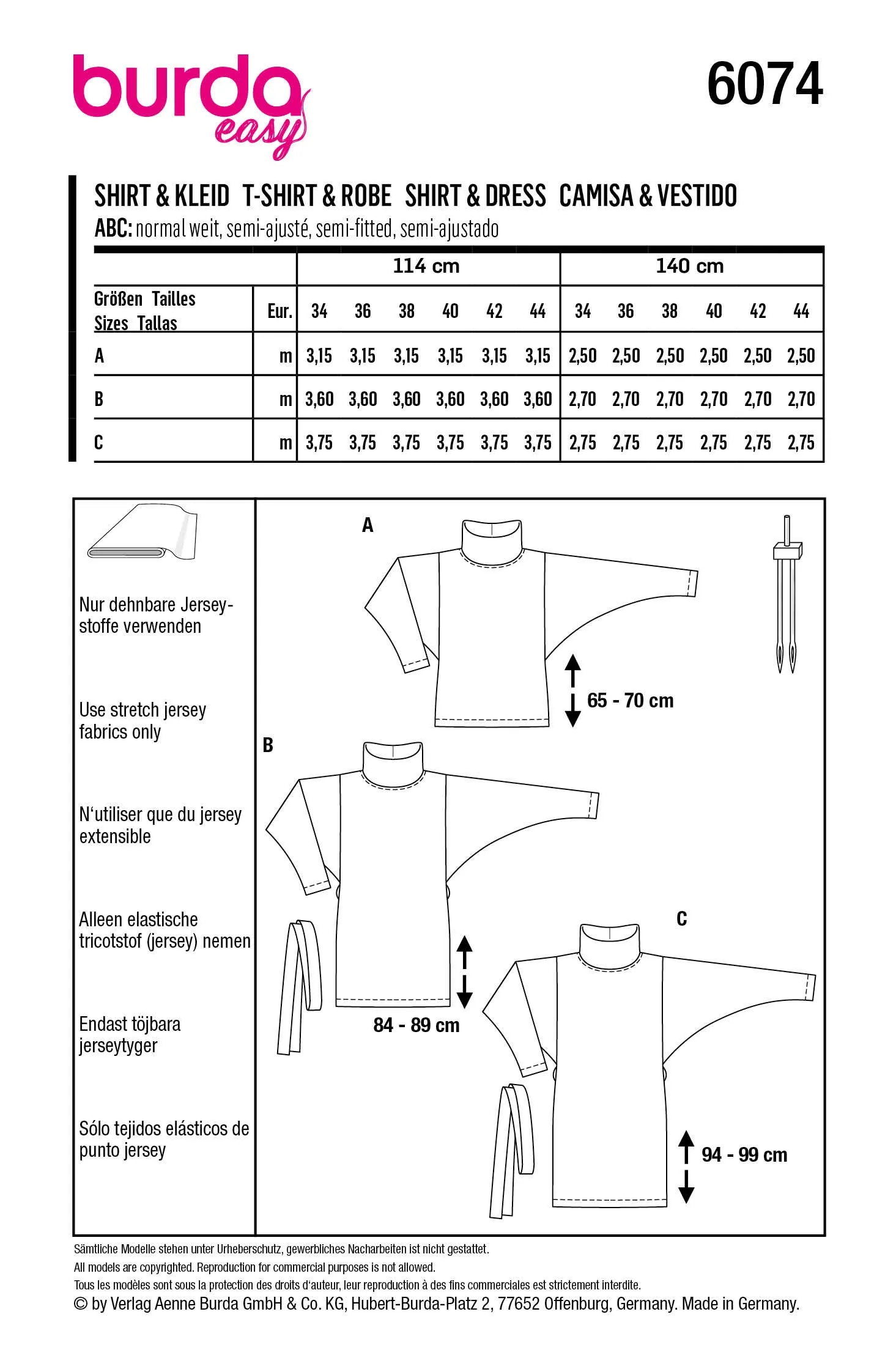 Burda X06074 Misses Dress