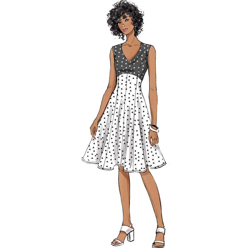 Butterick Pattern B6448 Misses' Fit-and-Flare, Empire-Waist Dresses