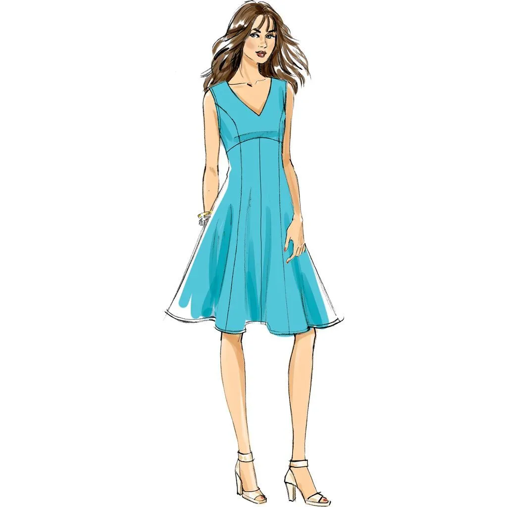 Butterick Pattern B6448 Misses' Fit-and-Flare, Empire-Waist Dresses