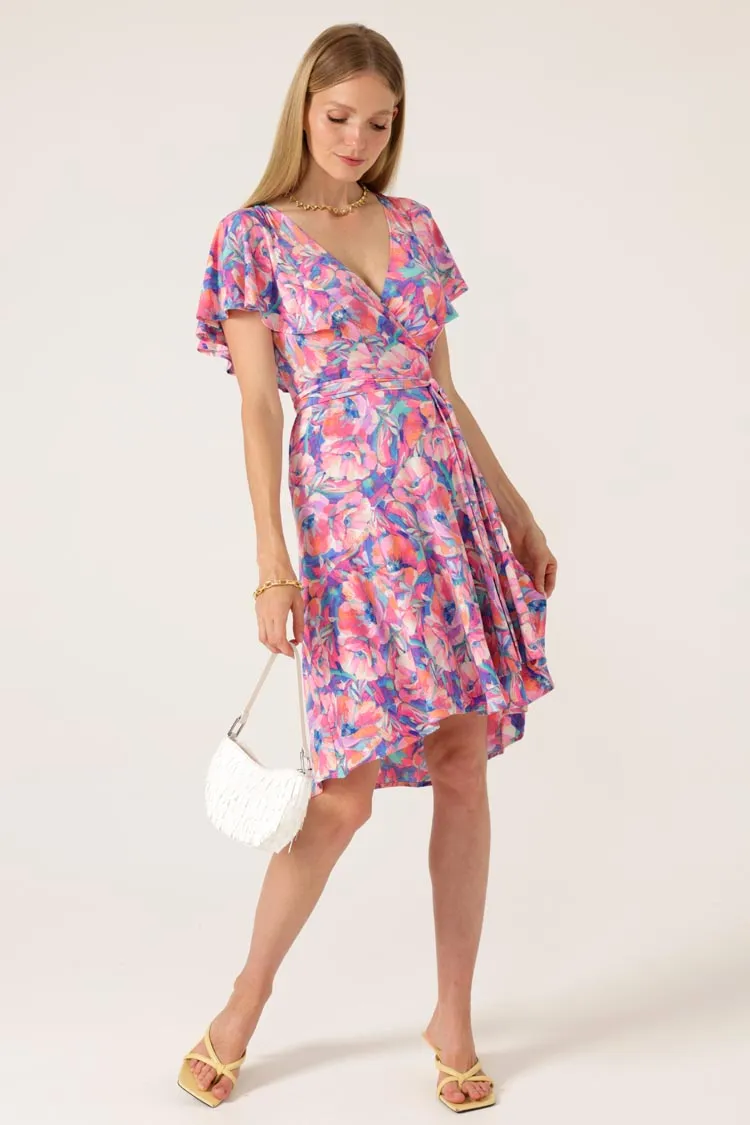 Carraca Lila Wrap Dress in Pink Lilac