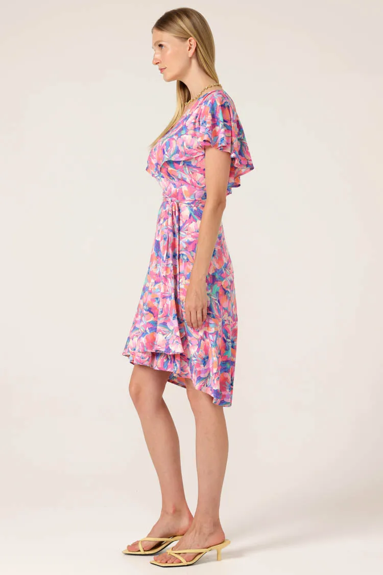 Carraca Lila Wrap Dress in Pink Lilac