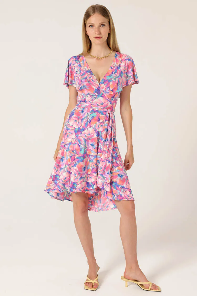 Carraca Lila Wrap Dress in Pink Lilac