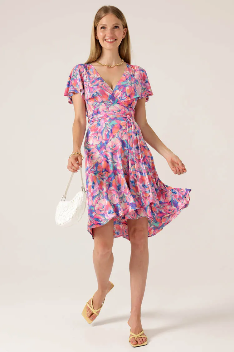 Carraca Lila Wrap Dress in Pink Lilac