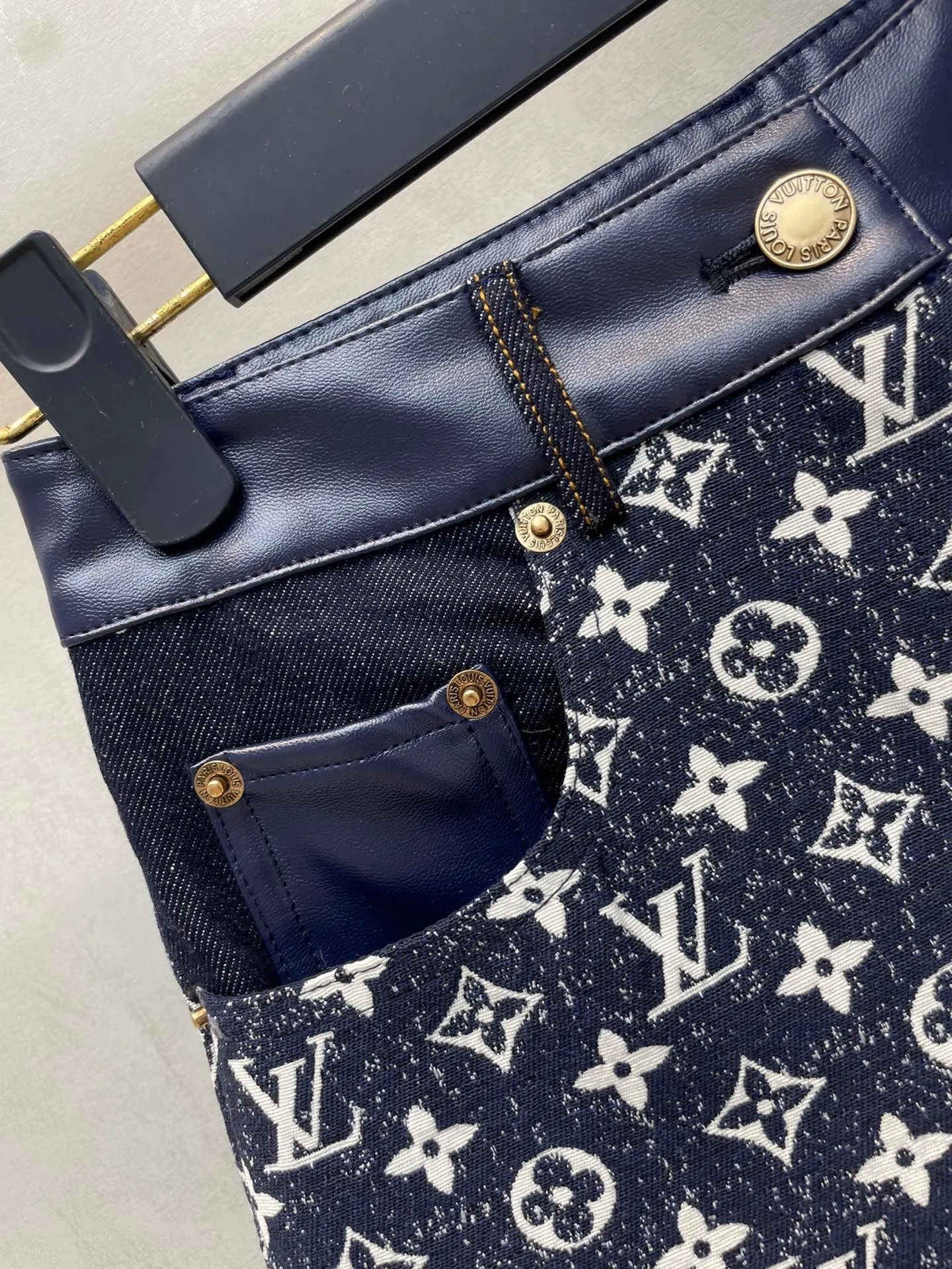 CLTH385 Monogram Denim Mini Shorts