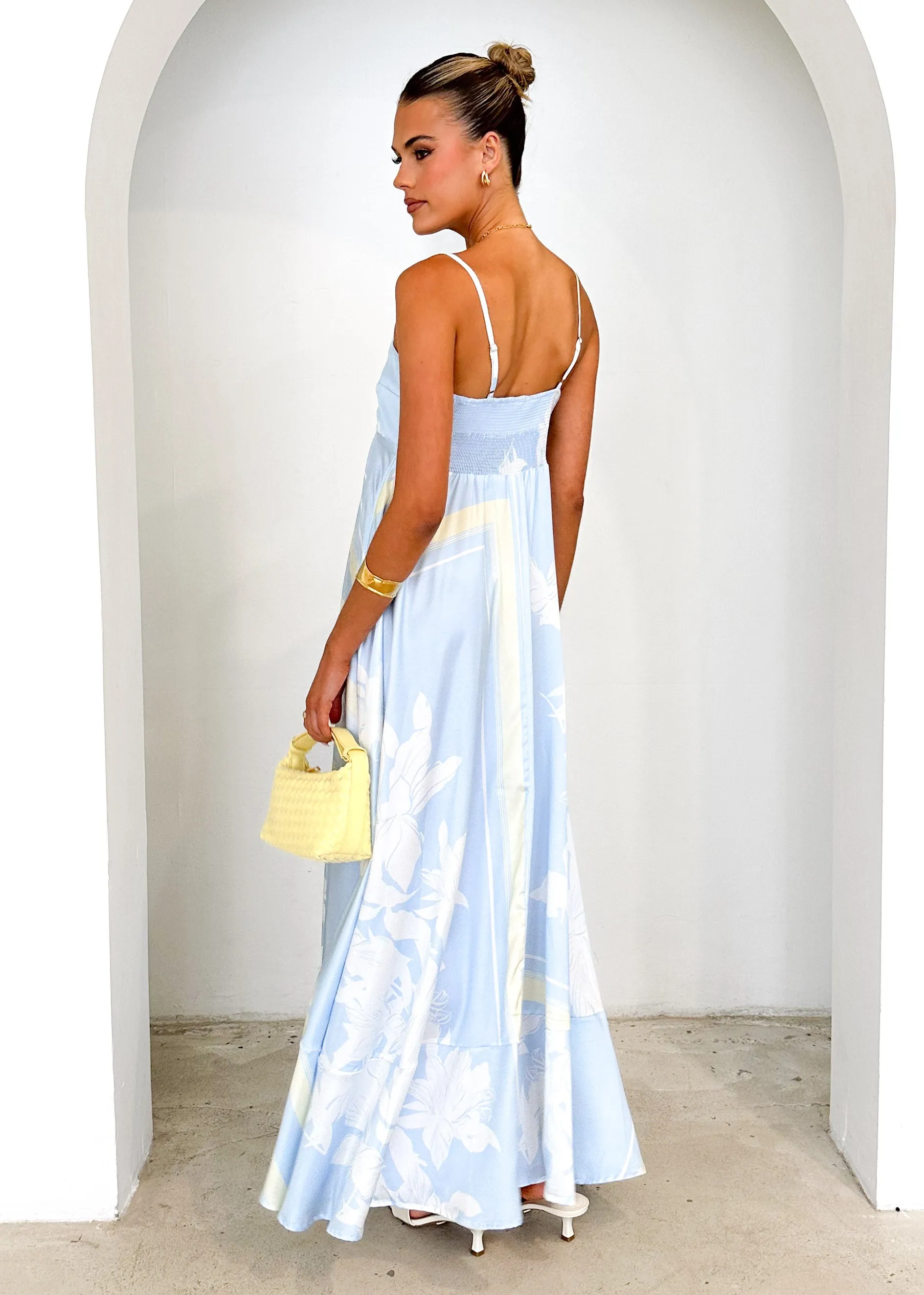 Elide Maxi Dress - Blue Floral