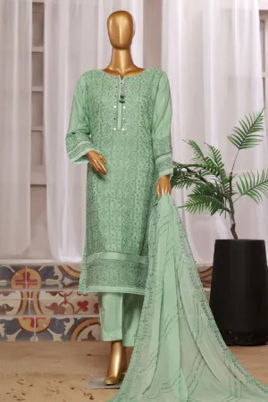 Fasaane By HZ Stitched 3 Piece Formals Chiffon Vol-06 Collection'2024-HZK-185-Mint Green