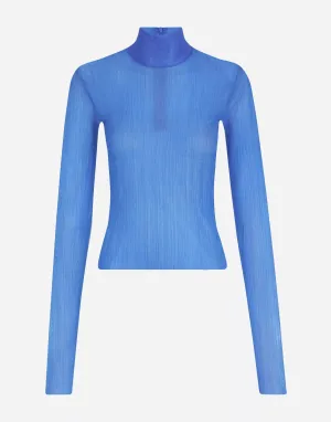 Fine-Rib Turtle-Neck Sweater