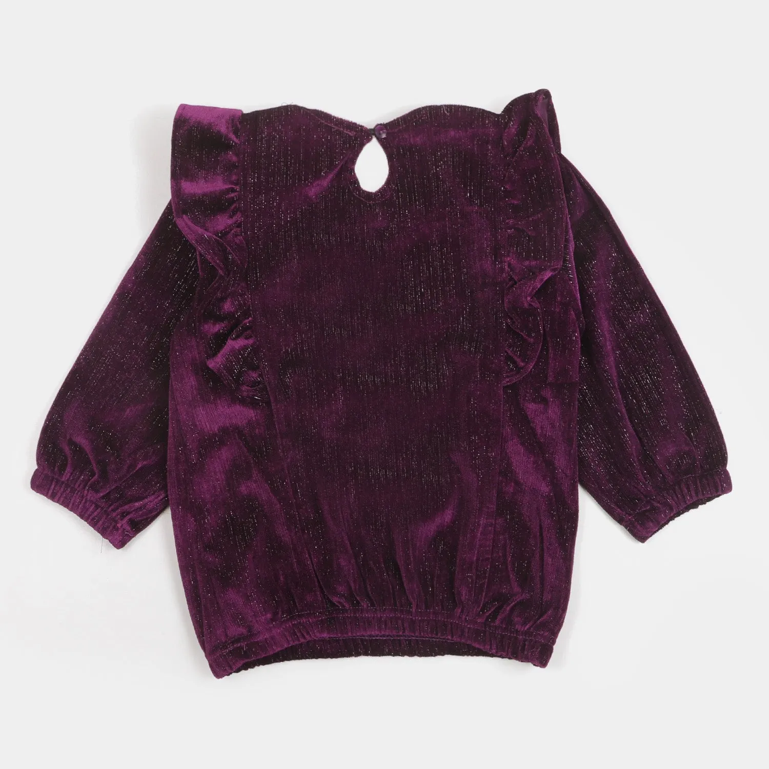 Girls Velvet Casual Top Glamorous - Purple