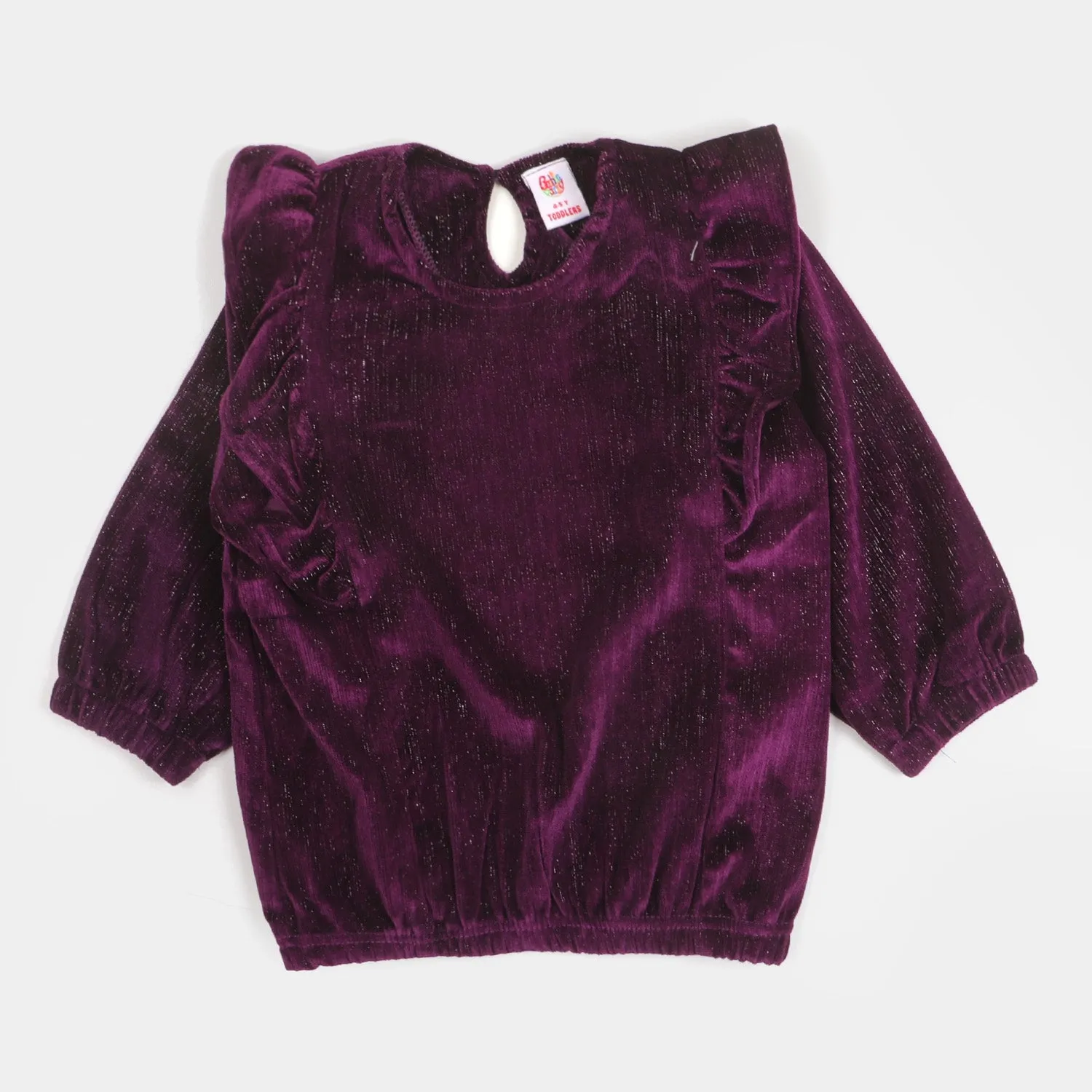 Girls Velvet Casual Top Glamorous - Purple