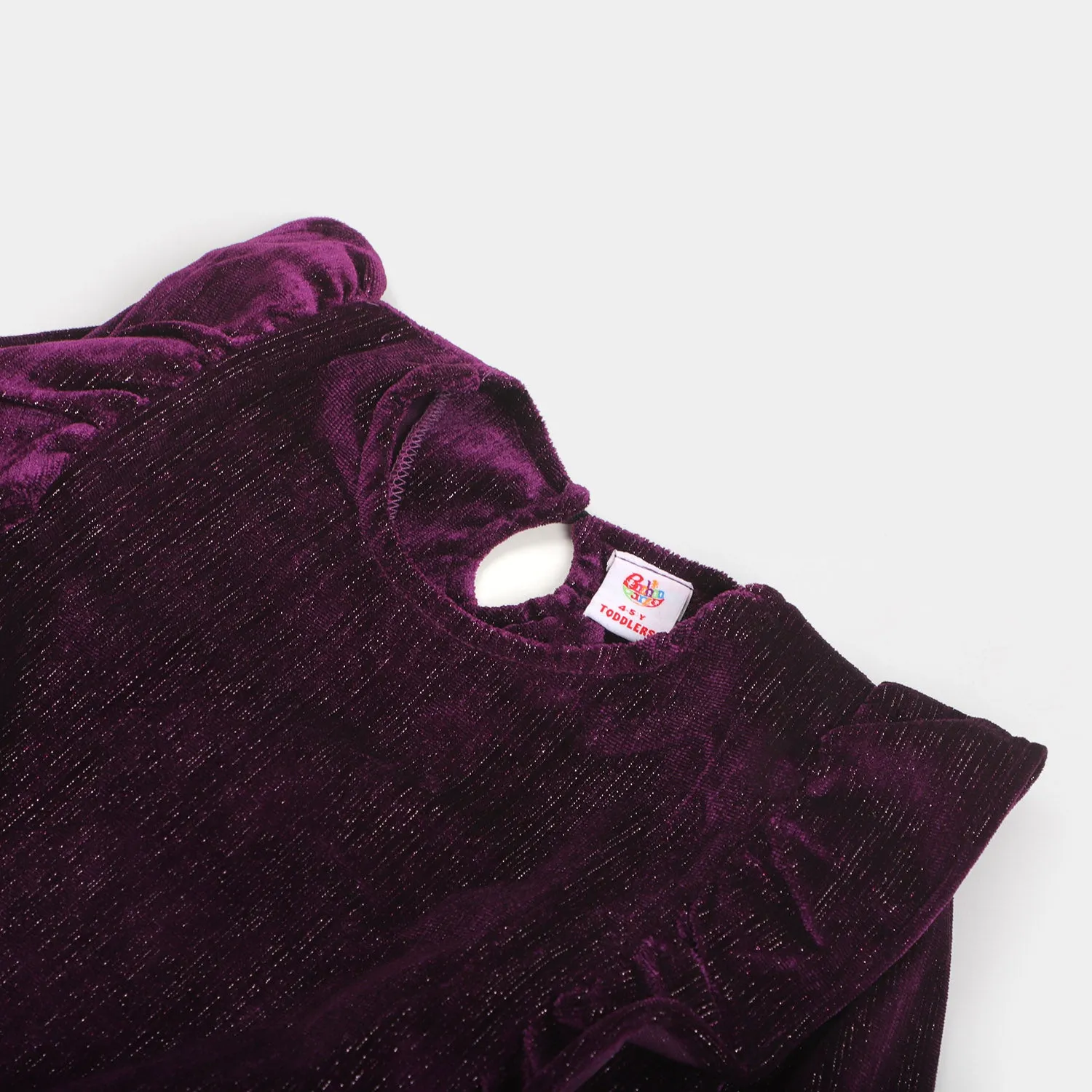Girls Velvet Casual Top Glamorous - Purple