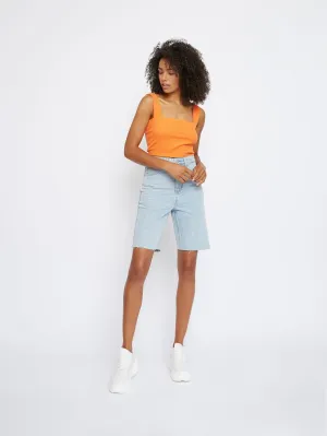 Glamorous Orange Ribbed Crop Top