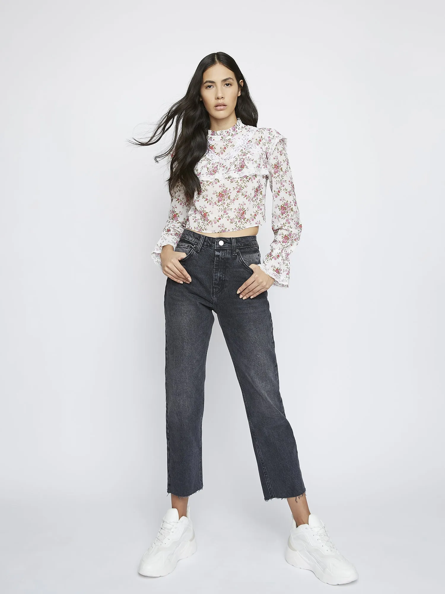 Glamorous Romantic Floral Chiffon Top
