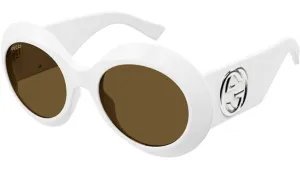 Gucci Round Sunglasses White/Brown