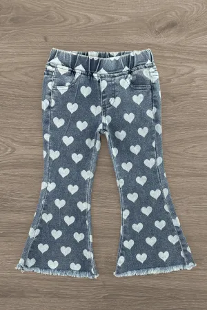 Heart Denim Bell Bottoms