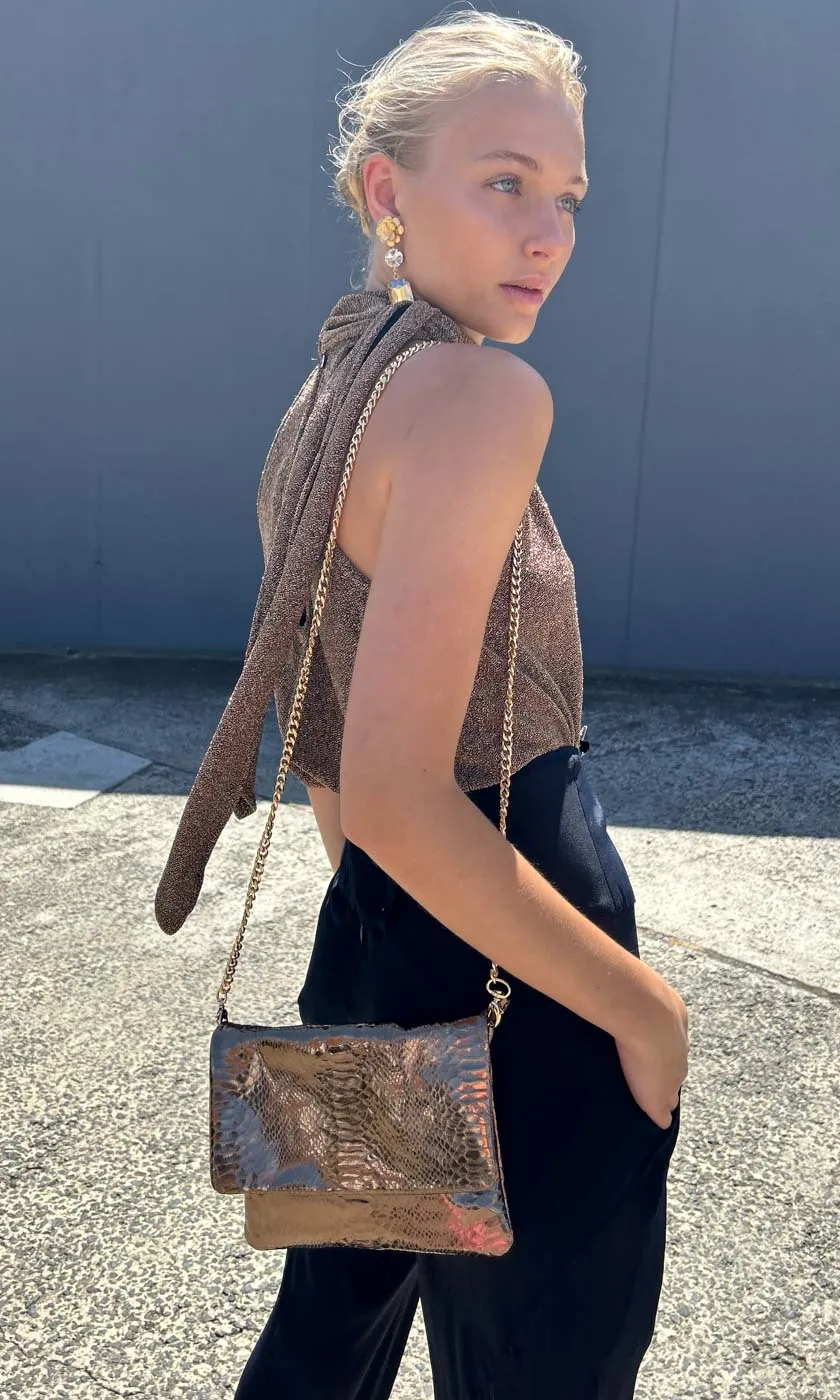 Hoss Lurex Glam Halter - Light Bronze