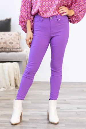 HYDRANGEA HYPERSTRETCH SKINNY MID RISE PANTS