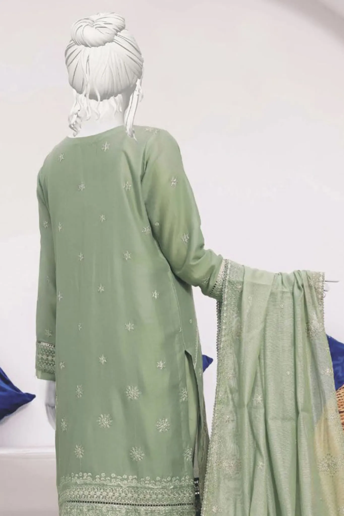 Hz Festive Fusion Stitched 3 Piece Emb Series Vol-01 Collection'2023-01-A-Pista