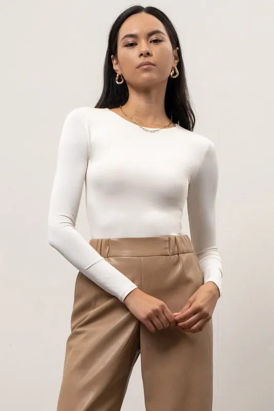 Ivory Round Neck Basic Top