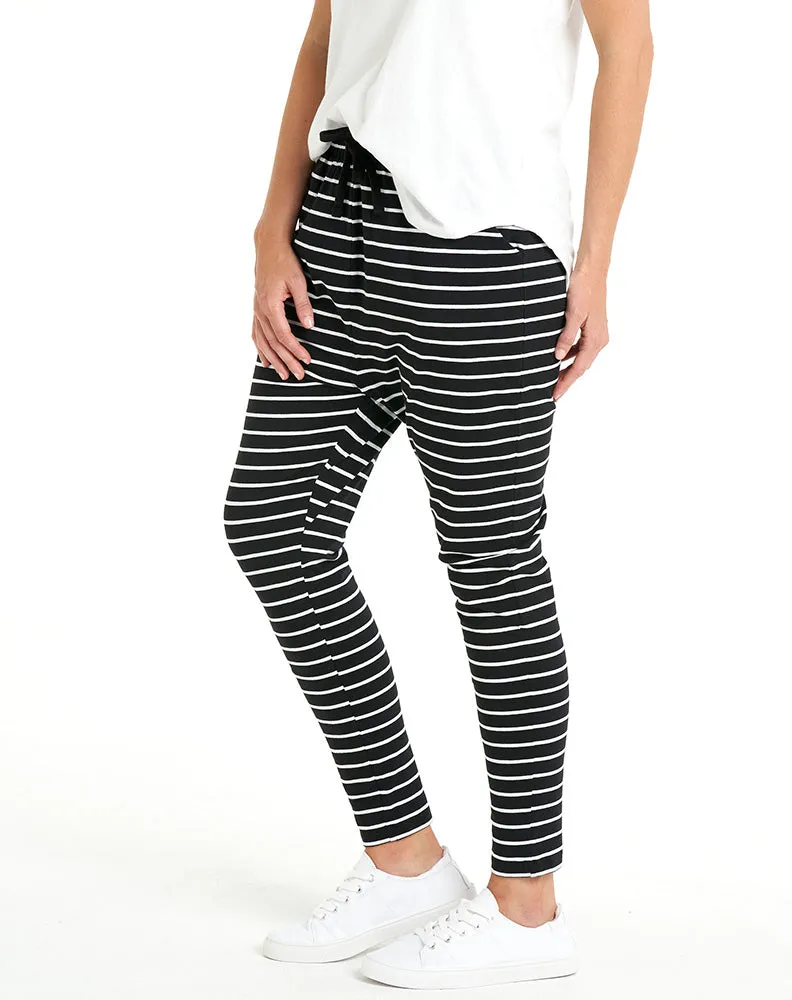 Jade Pant -Blk/Wht Stripe