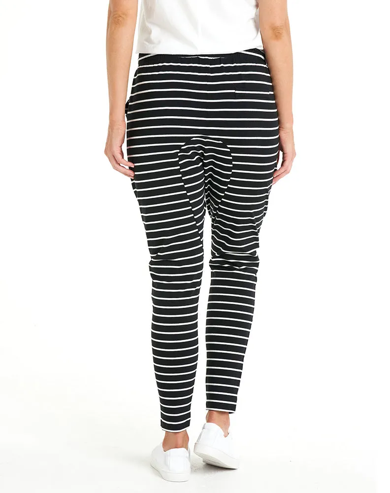 Jade Pant -Blk/Wht Stripe