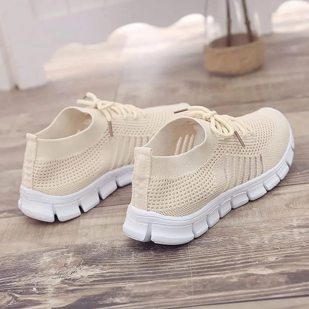 JITUUE Sneakers for Women Slip On Mesh Breathable Lace Up Casual Running Shoes