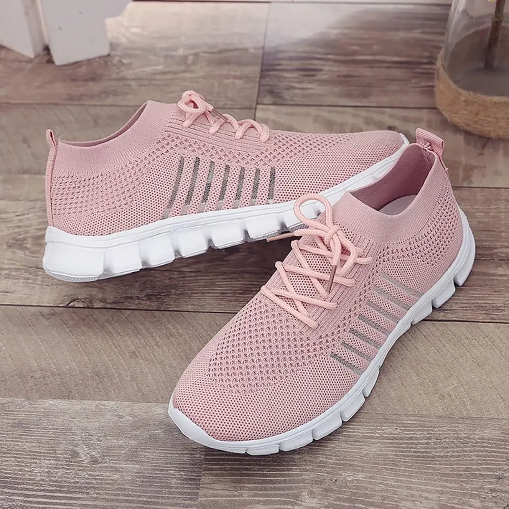 JITUUE Sneakers for Women Slip On Mesh Breathable Lace Up Casual Running Shoes