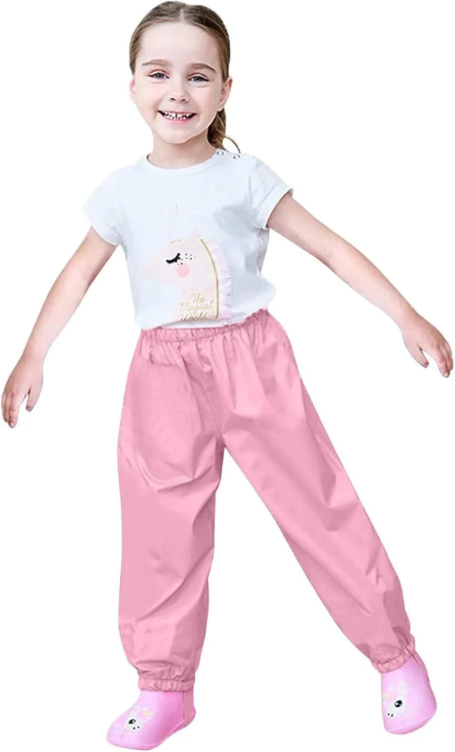 Kids Boys Girls Rain Pant Double Fabric Warm ungarees Windproof Waterproof Mud Breathable Bottoms