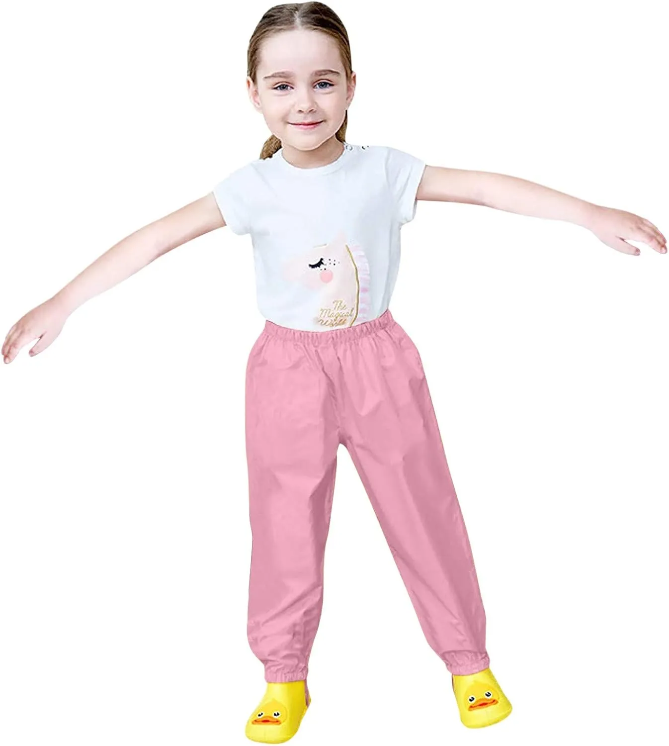 Kids Boys Girls Rain Pant Double Fabric Warm ungarees Windproof Waterproof Mud Breathable Bottoms