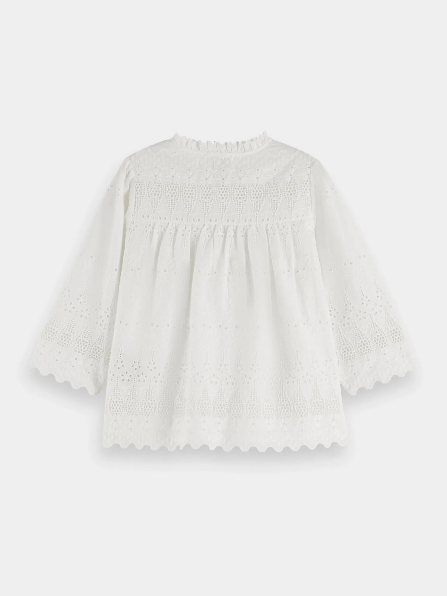 Kids - Ruffled broderie anglaise blouse