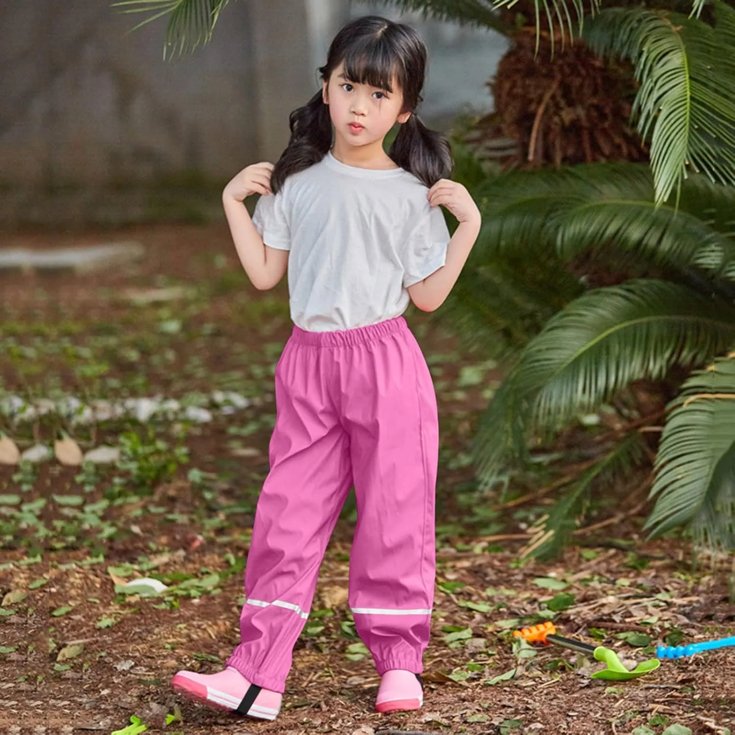 Kids Water-Proof Suspender Rain Pants Toddler Baby Dirty Proof Rain Trouser Rainwear Rain Bib Pant for