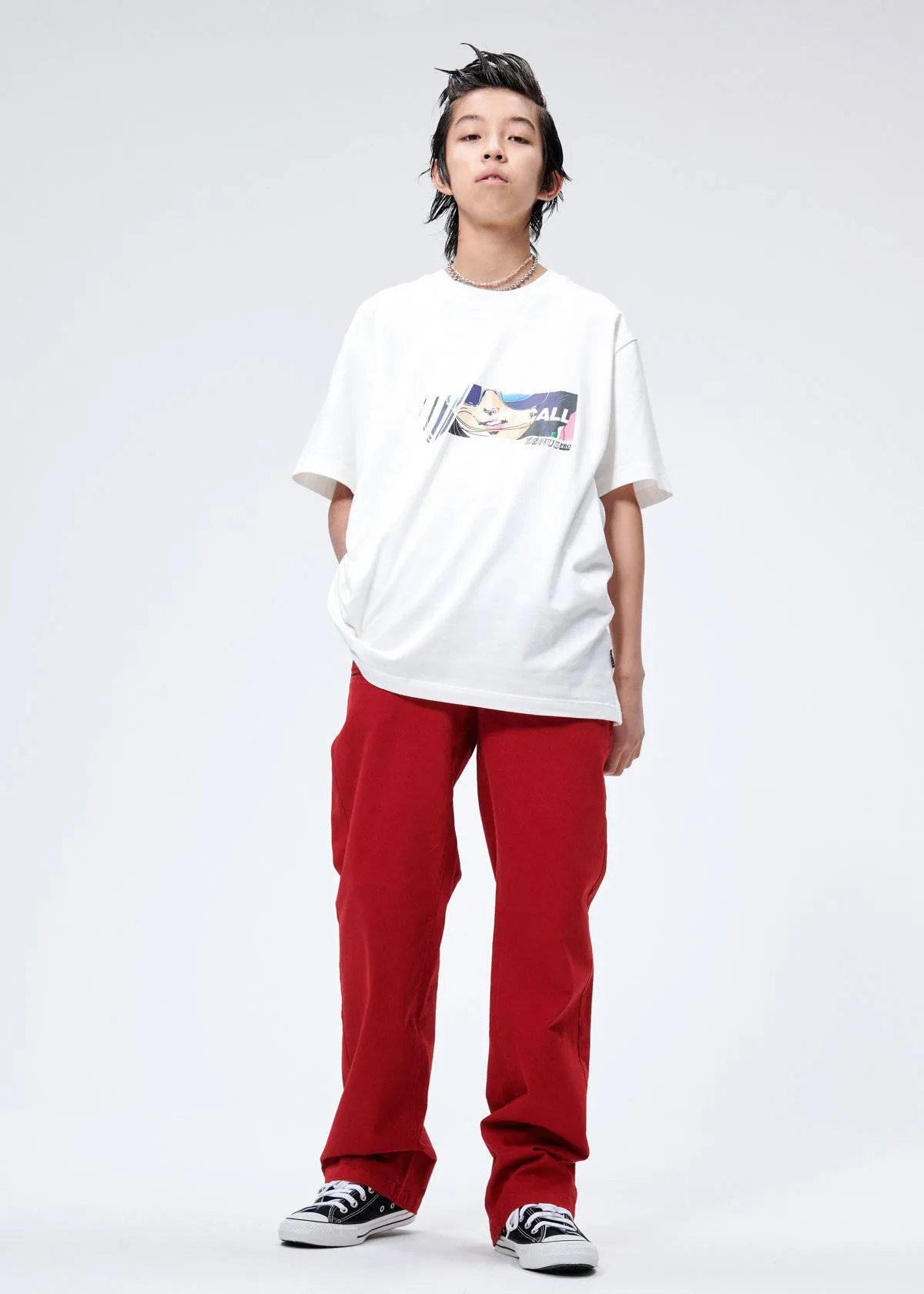 Konus Men's Baggy Chino Pants in Red