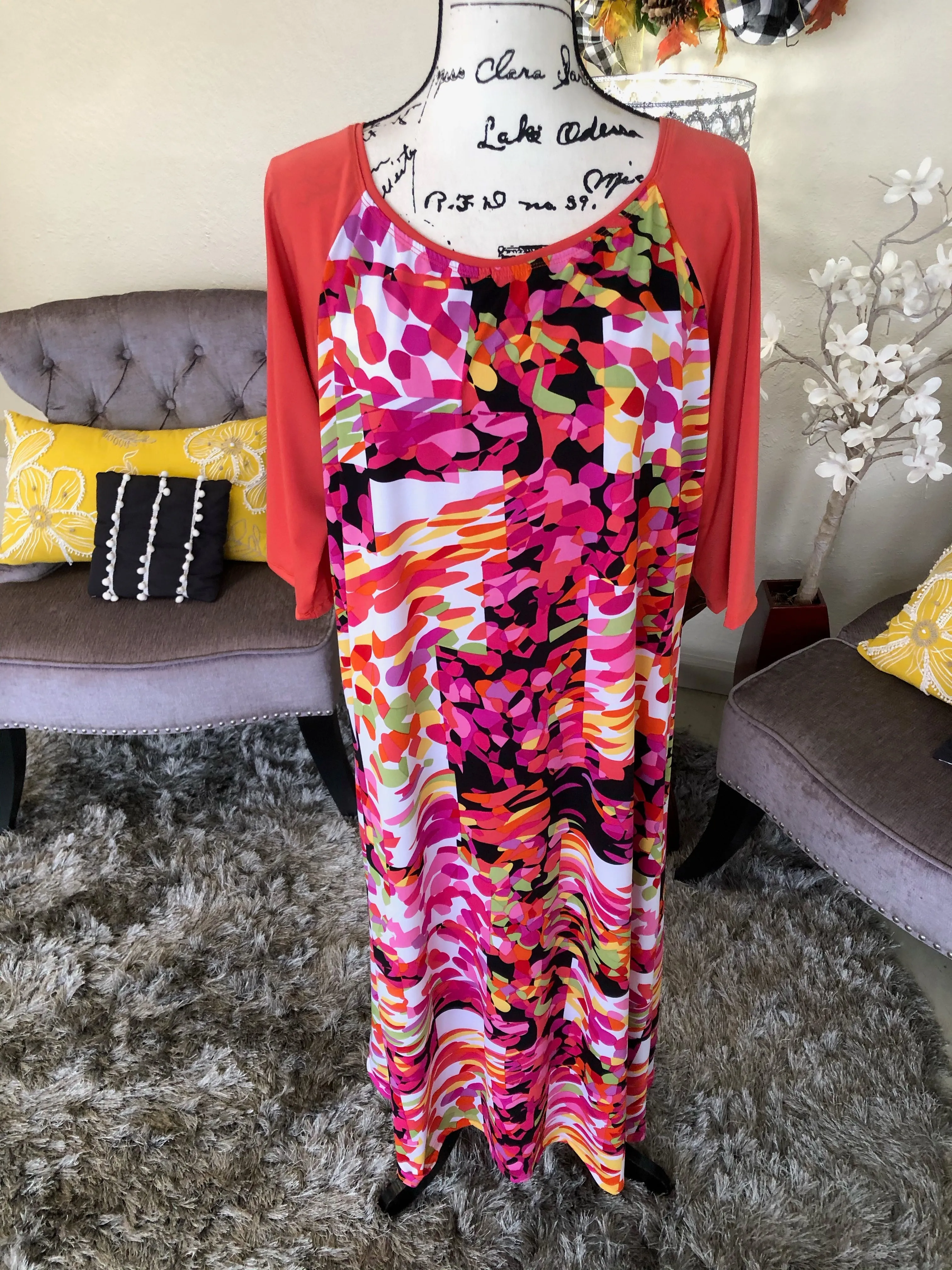 Ladies Splash of Color Swim Dress