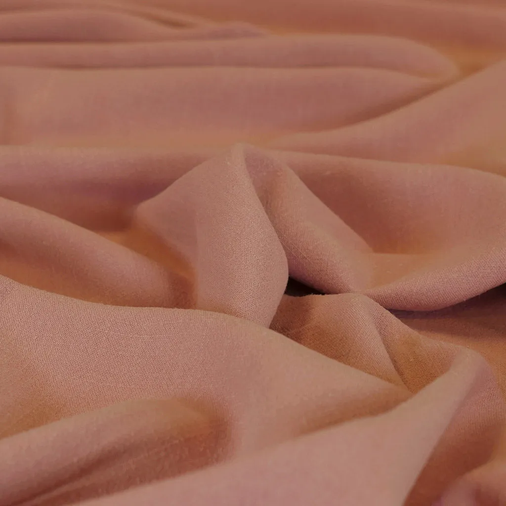 Liege - Melon Pink Viscose Linen Silky Noil Woven Fabric