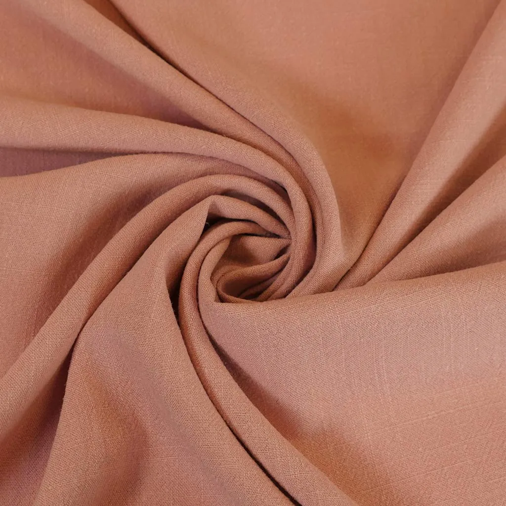 Liege - Melon Pink Viscose Linen Silky Noil Woven Fabric